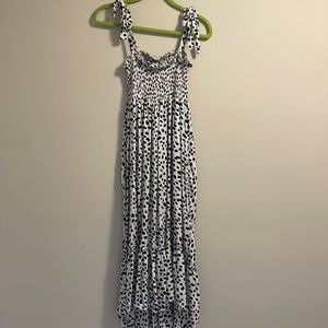 Black and white smocked dress
